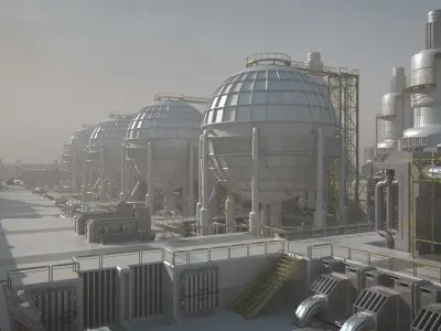 Sci-Fi factory 3D model