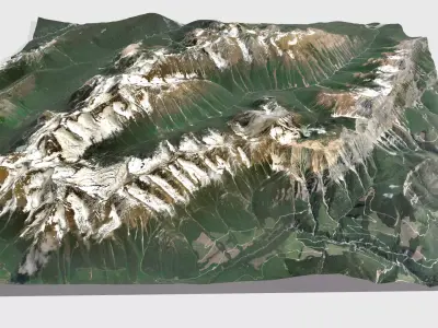 Mountain landscape Porcupine Peak British Columbia Canada 3D model