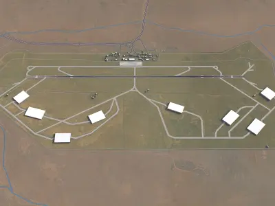 Hail Airport Low-poly 3D model