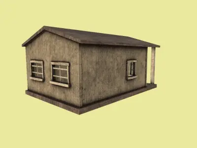Western House 01 - Wild West Building - Backdrop Full Perm Low-poly 3D model