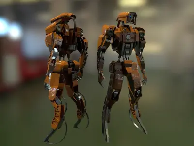 Robot Runner Low-poly 3D model