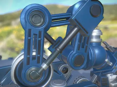 The Walking Mech Neck Blue Version Low-poly 3D model