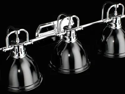 Golden Lighting 3602 BA3 Chrome Black 3D model