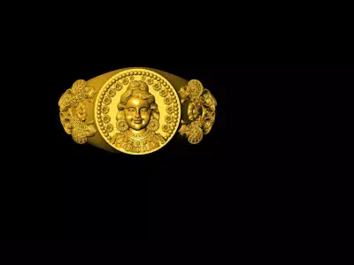 Ram lala pendent and ring 3D model
