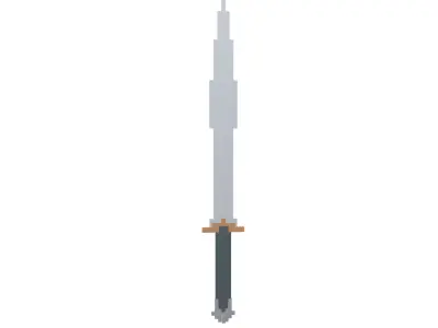 Voxel Sword v1 001 Low-poly 3D model
