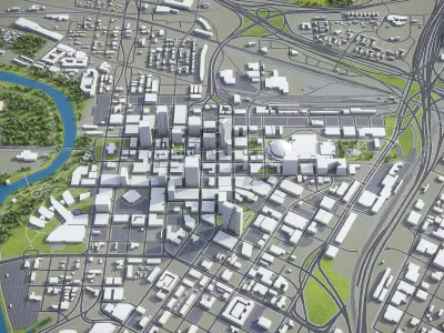 Fort Worth Low-poly 3D model