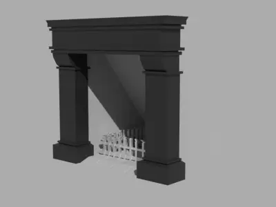 Fireplace with door 3D model