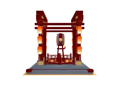 Torii Gate Low-poly 3D model 3D model