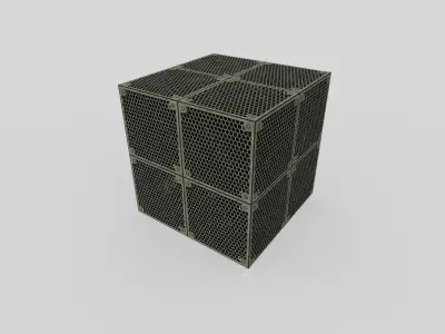 low poly metal crate Low-poly 3D model 4