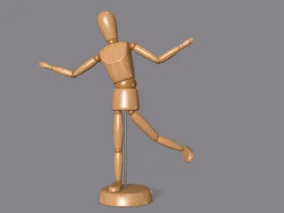 Wooden Dummy Low-poly 3D model