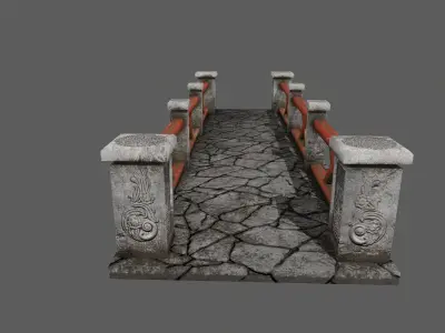 bridge stone Low-poly 3D model