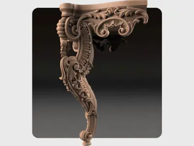 Carved console 2 leg for CNC 04 3D model