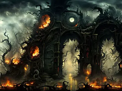 HDRI Horror Location Panoramas Low-poly 3D model