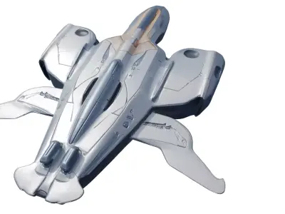 SkyRacer X9  Futuristic Hovercraft Spaceship Low-poly 3D model