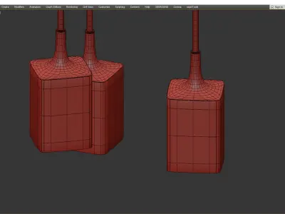 Chelsea Chandelier Opal Square Glass Low-poly 3D model