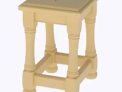 miniature Oak Joint Stool 18th Century  3D print model