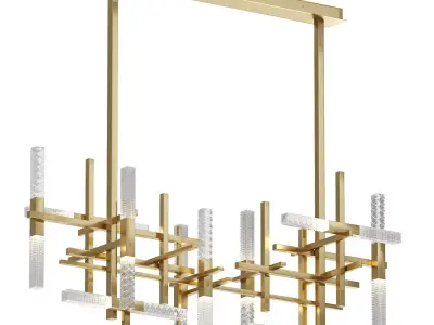 Mikado Double LED Linear Suspension 3D model