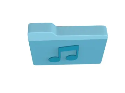 Icon Folder Music 3D Model Low-poly 3D model