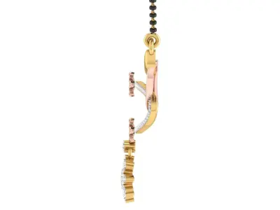 light weight yellow gold  diamond pendent -EZ T-38 3D print model