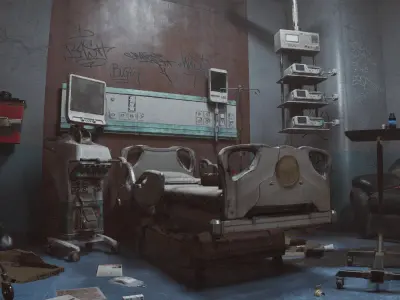 Patient Room Graffity Concept Low-poly 3D model