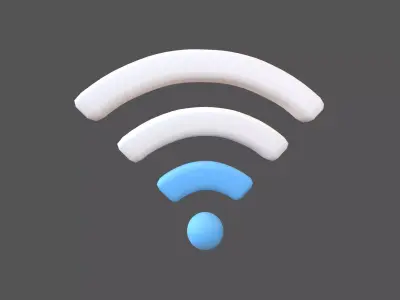 Wifi Symbol v3 014 Low-poly 3D model