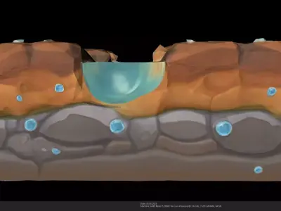 Stylized Aqueous Terrain Tile 3D Model - AI Low-poly 3D model