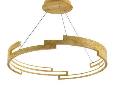 Untitled wooden pendant light with circular shape 3D model