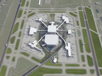 Tampa Airport Low-poly 3D model