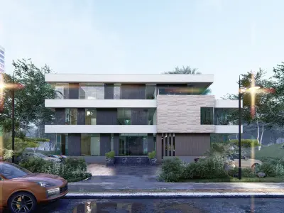 Villa prototype modern furnished project clash free underground 3D model