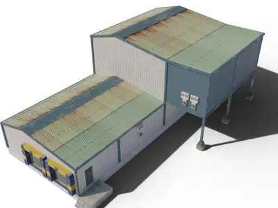Warehouse Low-poly 3D model