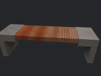 Street Bench v2 Low Poly Street Asset Low-poly 3D model Low-poly 3D model