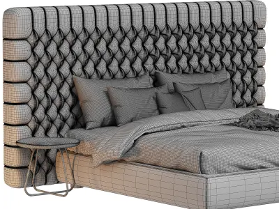 Bed With Tufted Hadboard Heaven 3D model
