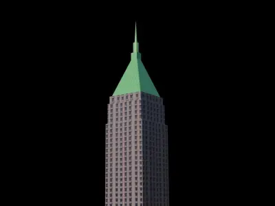 40 Wall Street - NYC Low-poly 3D model
