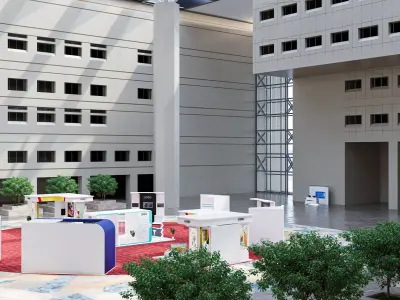 ten booth in King Saud University 3D model