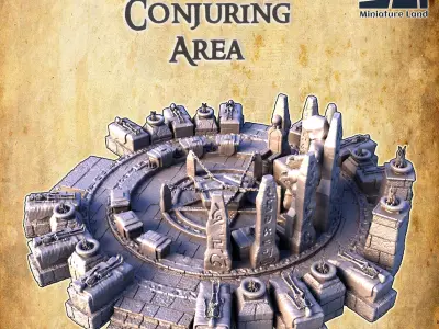 Necromancer Conjuring Area Tabletop Terrain 28 MM 3D print model