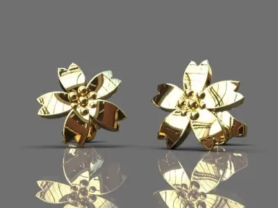 Light floral earrings 3D print model