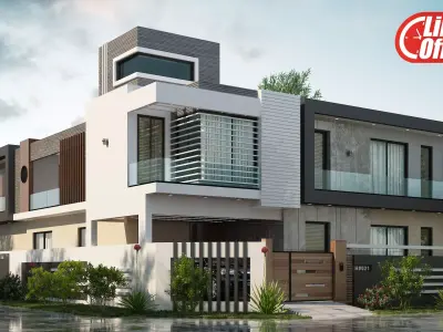 3D House Exterior Model Download By Al Ghazi Design Studio 3D model