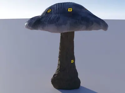 Mushroom House Low-poly 3D model