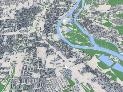 Magdeburg City Germany 3D model