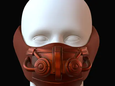 Gas mask helmet 3d model scifi Low-poly  Low-poly 3D model 302
