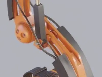 Rigged Industrial Robot Arm Alu Orange and Rusty Version 3D Model Pack