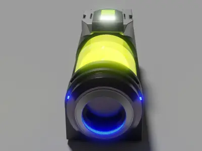 Sci-fi Glowing Battery  Low-poly 3D model