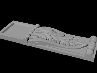 pilaster gold leaf 3D model