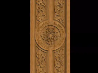 Wood cnc carving door design 3D print model