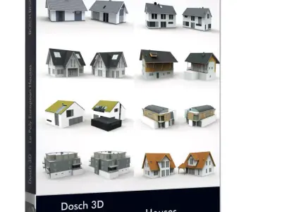 Dosch 3D - LoPoly European Houses Low-poly 3D model