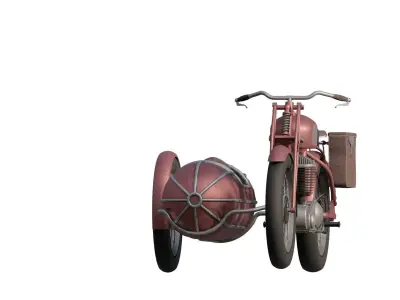 1930S Moped with basket 3D model