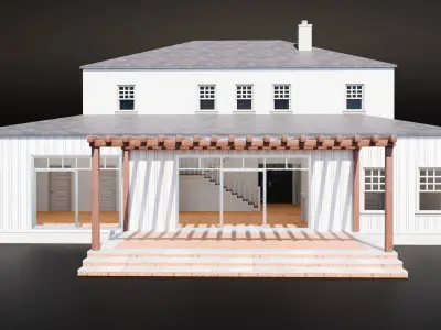 Enterable House Low-poly 3D model