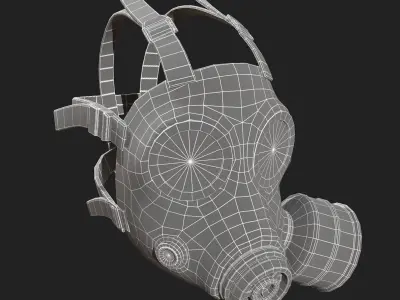 Gas mask helmet 3d model  Low-poly 3D model