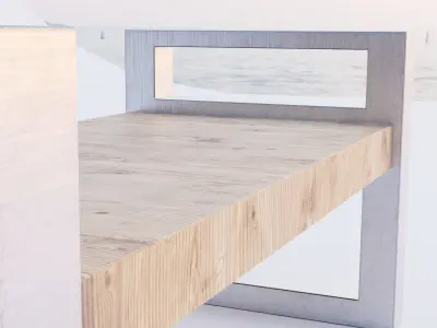 Modern Park Bench 2K PBR Low poly Low-poly 3D model