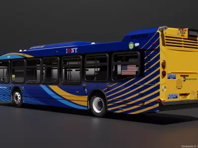 MTA Volvo Group 4th Gen NovaBus LFS Low Floor System Bus PACK 3D model